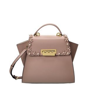 Zac Zac Posen Eartha Top Handle Floral Garden Leather Shoulder Bag, Pink